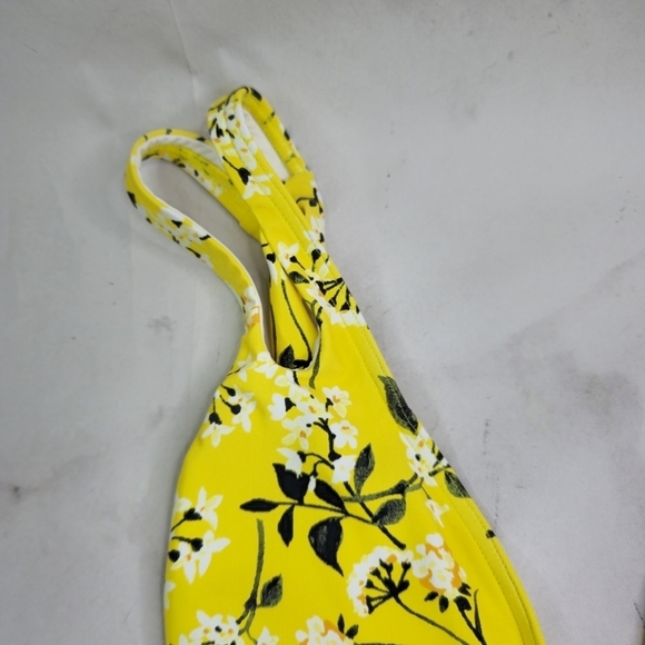 La Blanca One Piece Womens 4 6 Small Swim Yellow Floral Bathing Suit Ruched - Picture 2 of 14